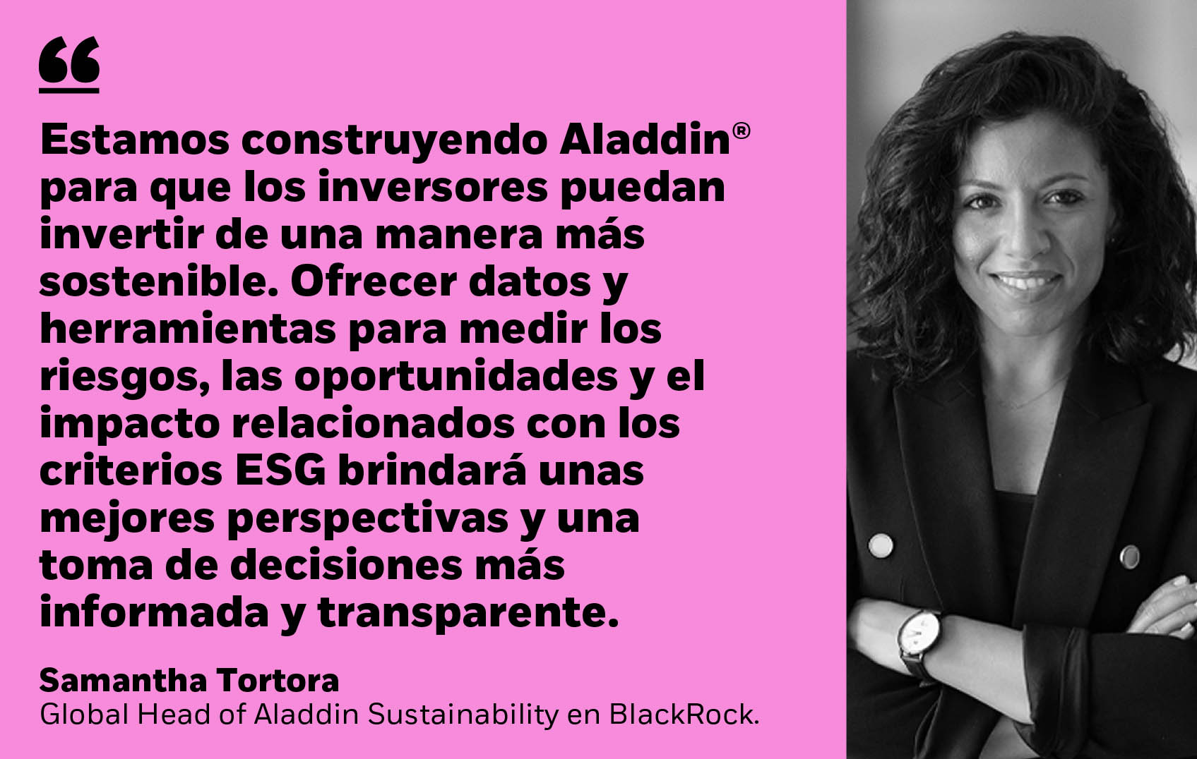 Samantha Tortora, Global Head of Aladdin Sustainability en BlackRock