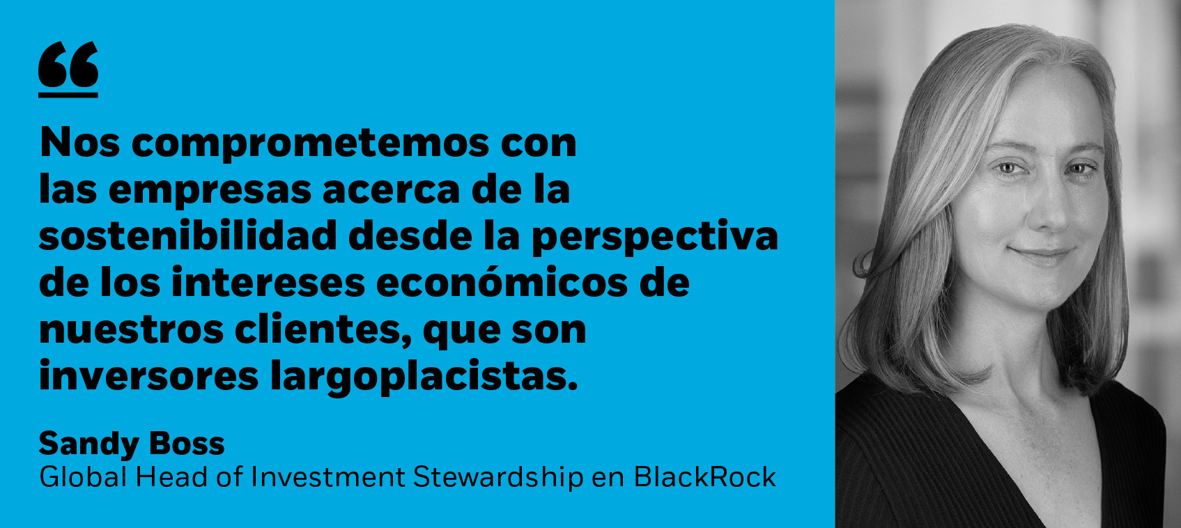 Sandy Boss, Global Head of Investment Stewardship en BlackRock