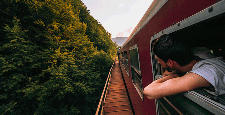 Image of man in train