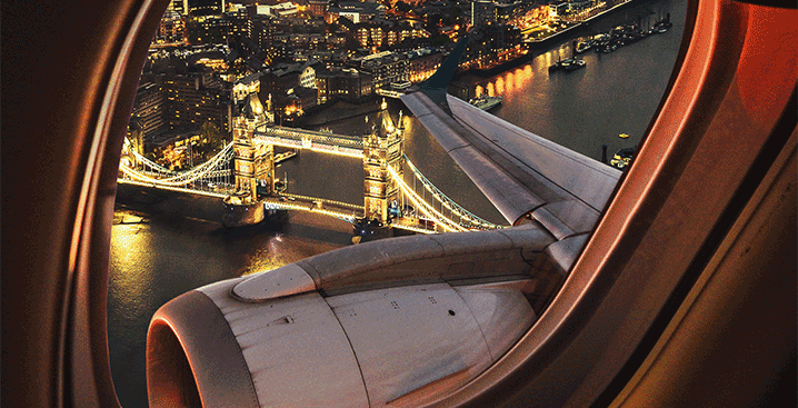 Image of an aerial view of Tower bridge