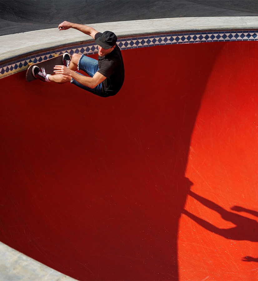 Image of man skateboarding on ramp