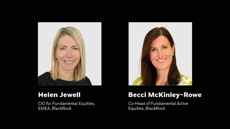 Image of BlackRock's equity team members, Helen Jewell and Becci McKinley-Rowe.