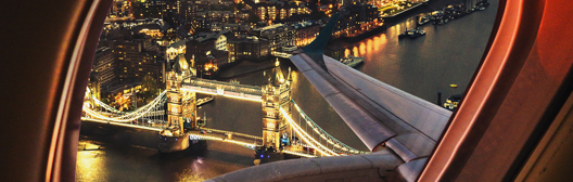 London bridge view from aeroplane