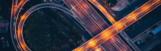 A highroad with several roads