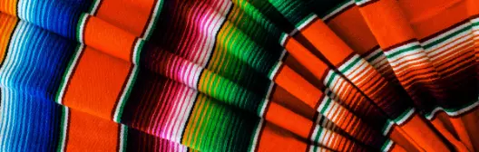 Diverse range of patterns and colours on a cloth