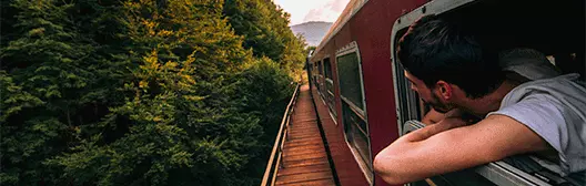 Image of man in train