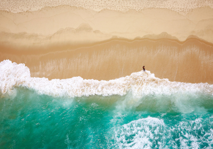 Aerial view of a beach