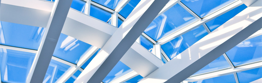 open sky above building roof