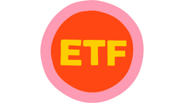 Testo ETF in un cerchio
