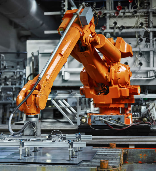 Robotic arm in factory