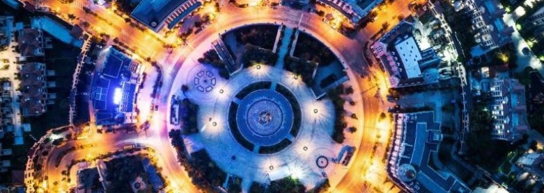 satellite image of road junction