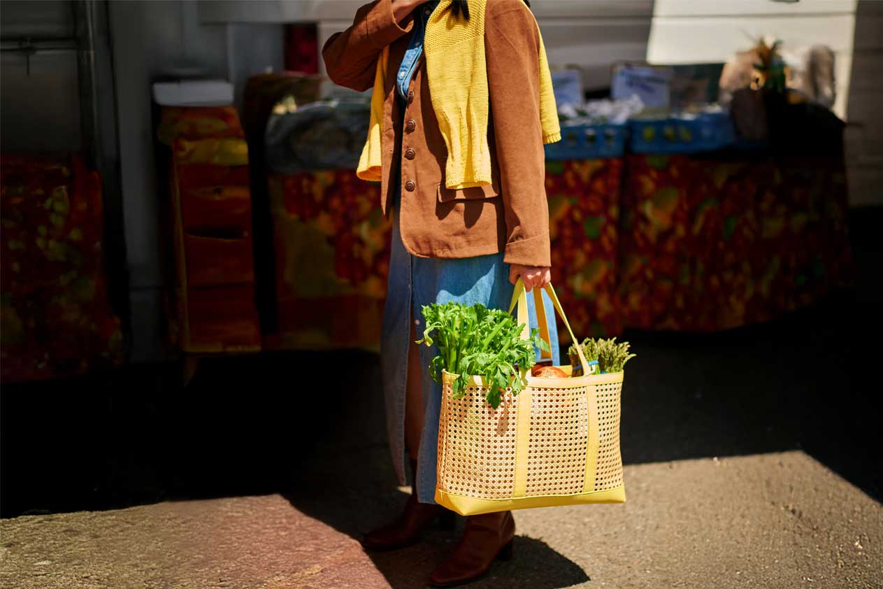 Image of woman holding a shopping bag.