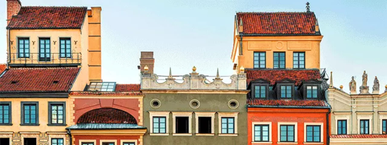 Old European city buildings