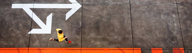 Man running on footpath