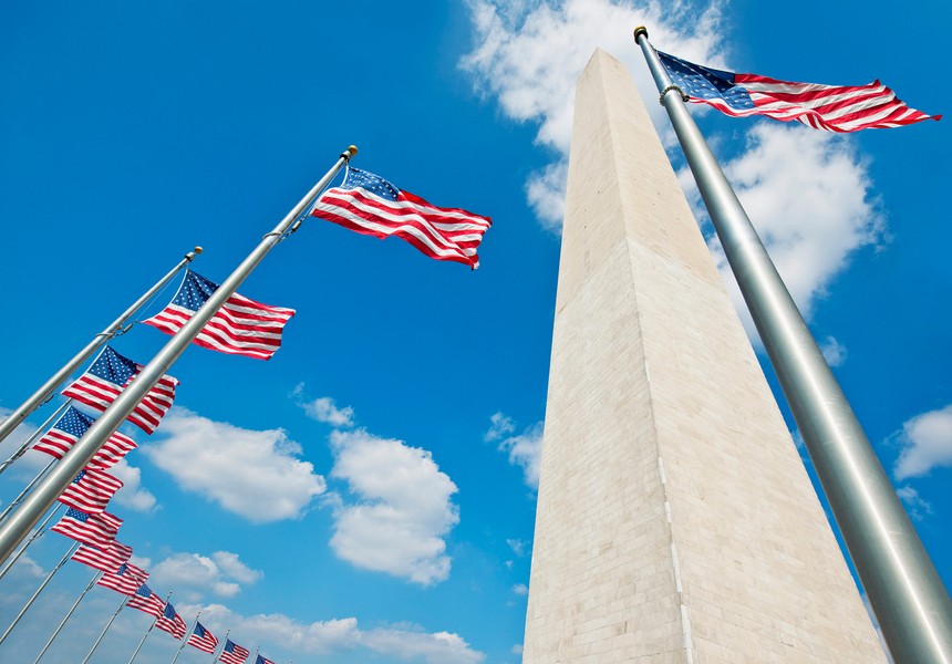USA flags banner