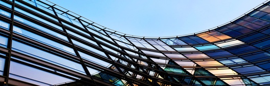 Curved office building windows
