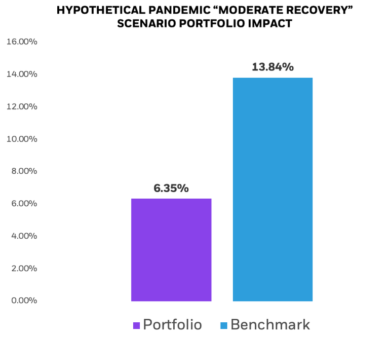 Hypothetical pandemic moderate recovery scenario portfolio impact
