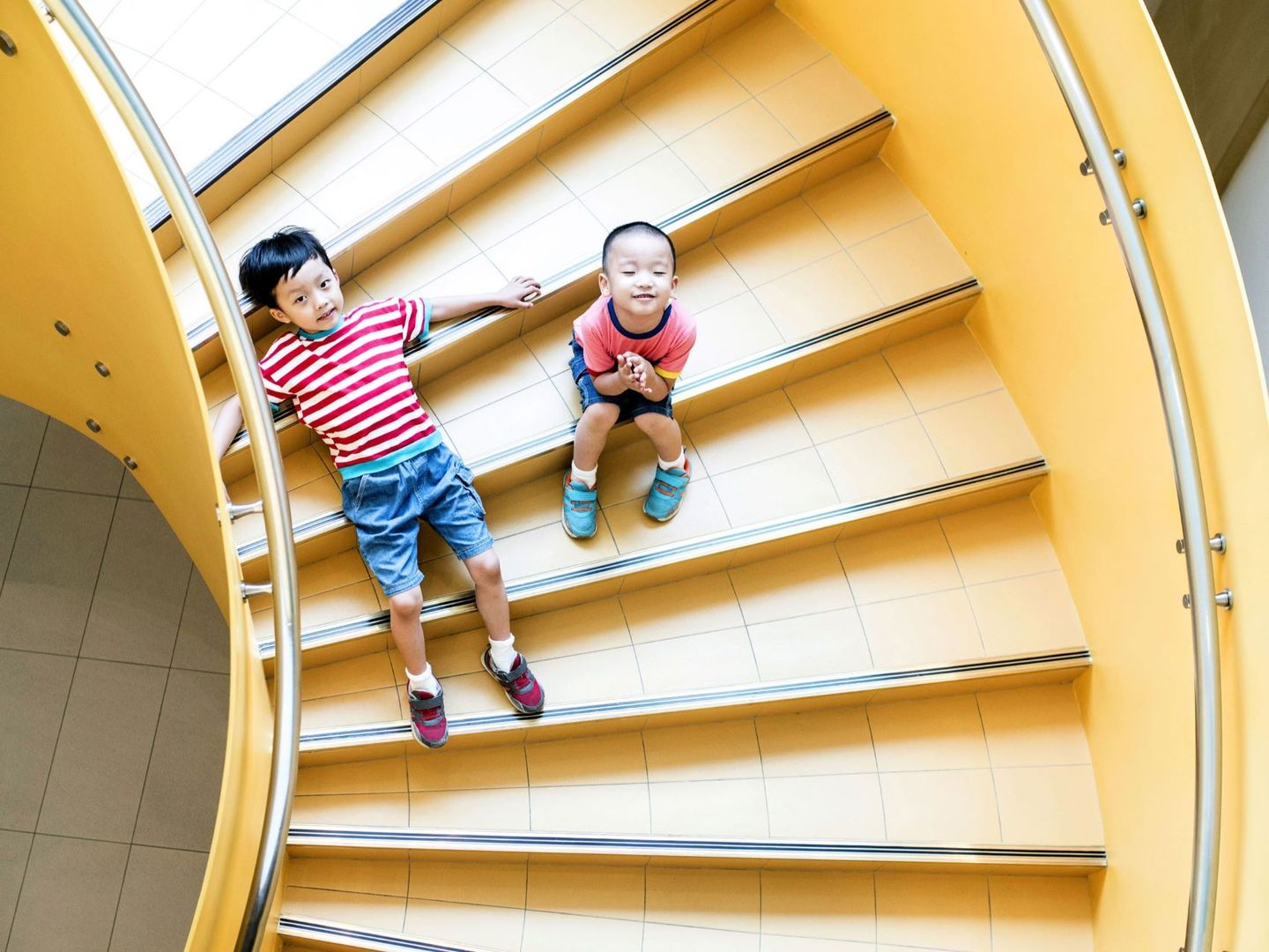 Image of children on stairs