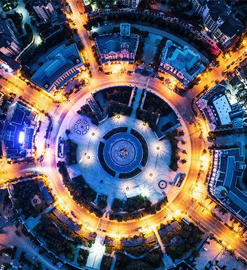 Photo of a colorful data center