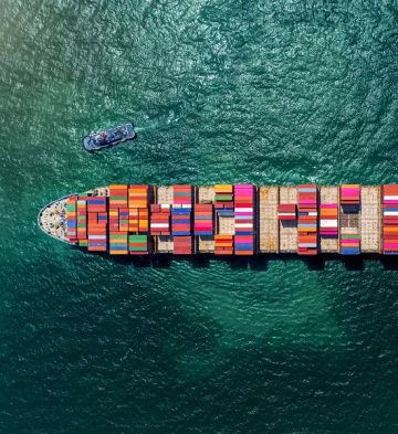 A view of trade cargo containers