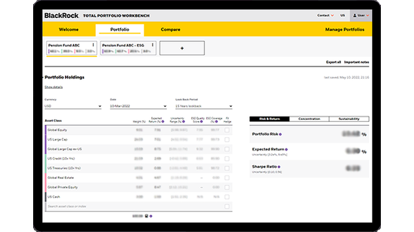 Total portfolio workbench ipad view
