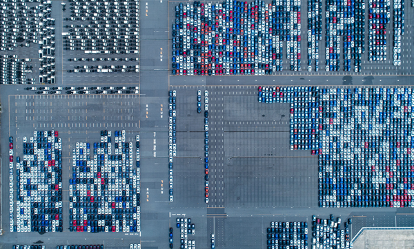 Image showing parking lot in pattern of microchip