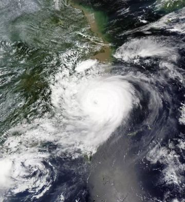 Satellite image of a hurricane