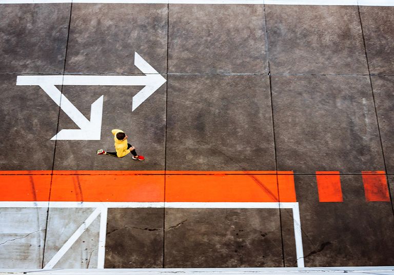 Image of man running with momentum