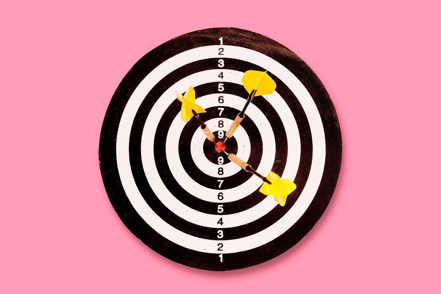 image of bullseye against pink background