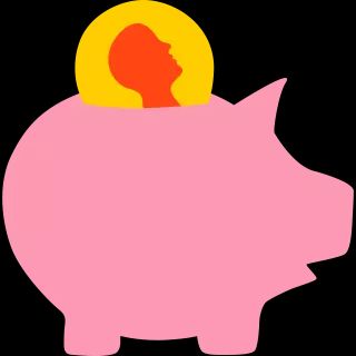 A pink piggy bank with a man inside, illustrating the importance of saving for retirement.