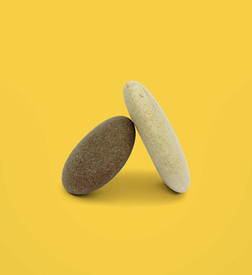 two stones leaning on each other