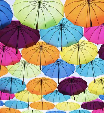 different color umbrellas