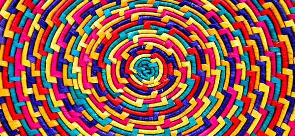 Colorful woven basket