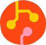 Icon representing the world with connections