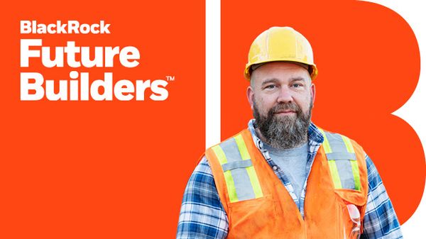 Future builder text and a worker in image