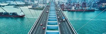 View of a major city connector bridge.