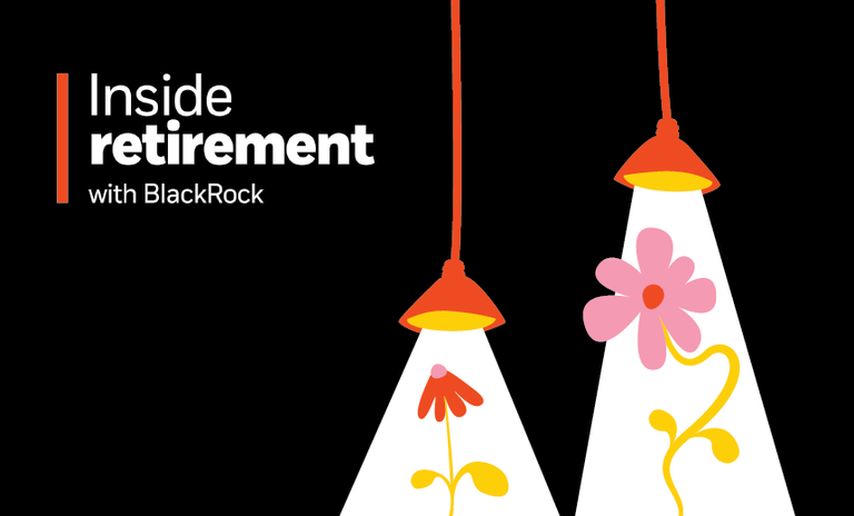 Pictograph image of a lamp shining light on flowers